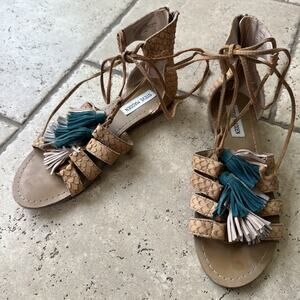 Steve Madden Monrowe Sandals Women's Size 78 Brown Teal